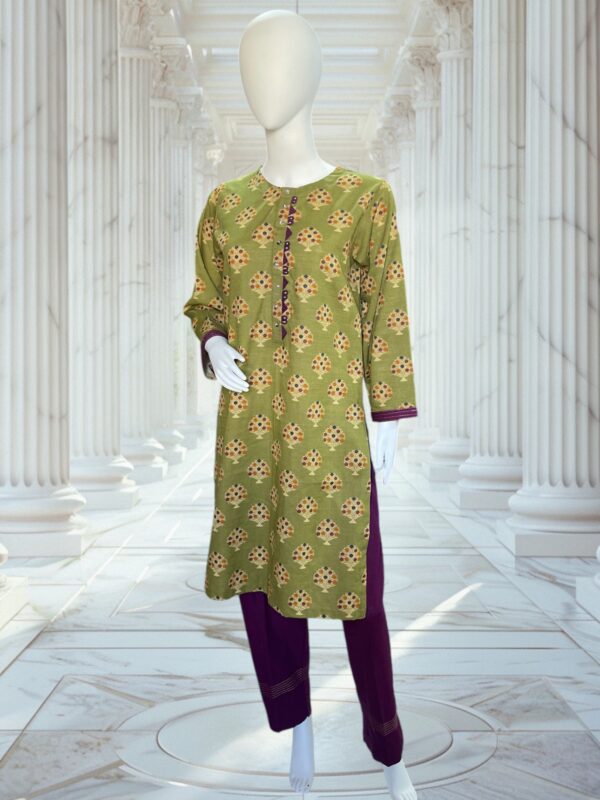 Dhani Green khaddar 2 Pc Suit