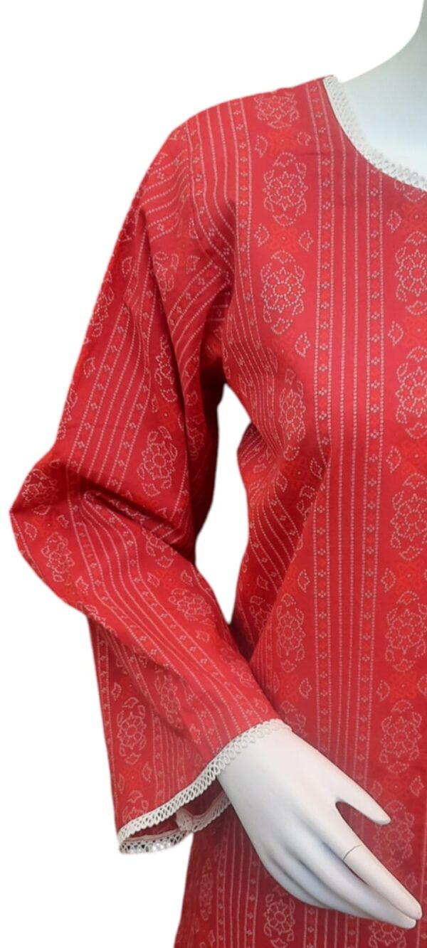 Chunri Red cambric 2 Pc Suit - Image 3