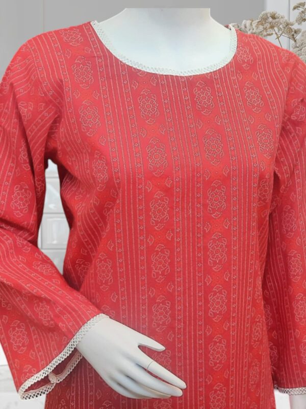 Chunri Red cambric 2 Pc Suit - Image 4