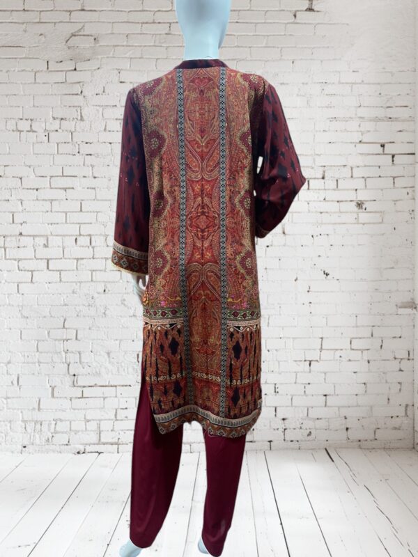 Maroon Linen 2 Pc suit - Image 2