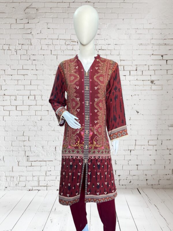 Maroon Linen 2 Pc suit