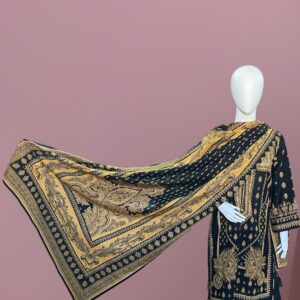 black khaddar shirt dupatta