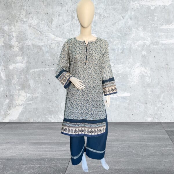 blue khaddar suit